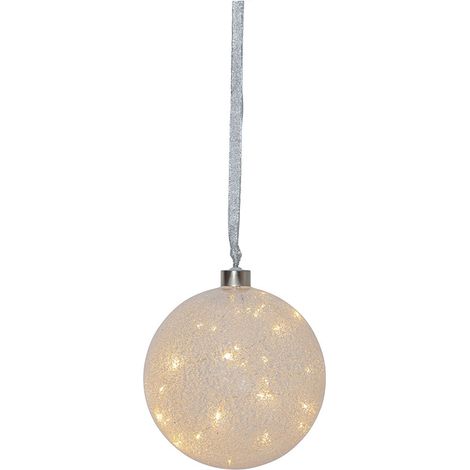 Boule de Noël LED Star Trading 'Glow Snow', fonctionnement sur secteur, décoration lumineuse suspendue, aspect givré, Ø 15 cm (1/3)