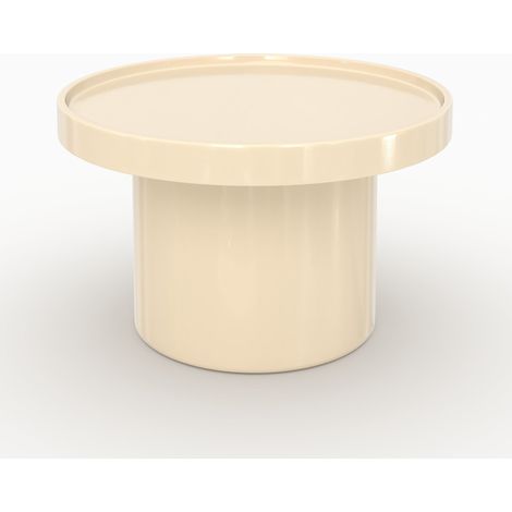 Mesa auxiliar Nora lacada blanca en MDF, D50 cm (1/4)