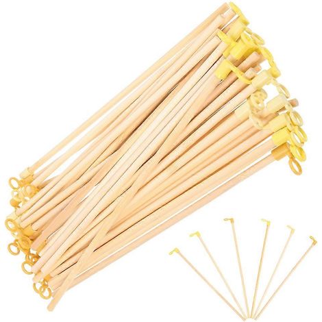 Lot de 50 bâtons de lanterne portatifs en bois avec longs manches, accessoires de bricolage-26.5X2.7X1.3CM