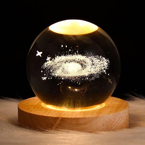 Veilleuse Boule De Cristal 6 Cm, Veilleuse Lumineuse Galaxie (1/5)
