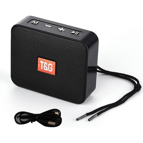 Enceinte Bluetooth sans fil T&G 166, compatible USB, carte TF et radio FM, noire (1/4)