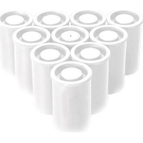 100 boîtes de rangement vides en plastique blanc pour bobines de film, accessoires, perles, pièces de monnaie et pilules. (1/5)
