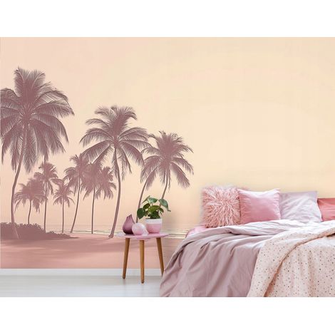 Vlies Fototapete Meer und Strand 150x105 cm, Tapeten, für Wohn und Schlafzimmer, Vliestapete Wandtapete Tapete 3D Effekt- inkl. Kleister - Palmen Landschaft Natur, WallArena (1/4)