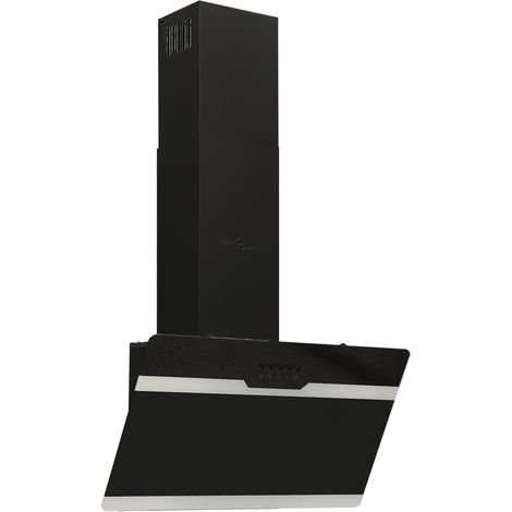 Cappa parete 60 cm acciaio e vetro temperato nero 020005884