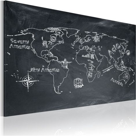 Tableau Imprimé "Leçon de Géographie en Tchèque" 60 x 90 cm (1/2)