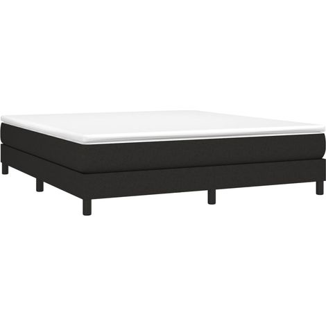 Box Spring Bed Frame Black Super King Fabric vidaXL (1/4)