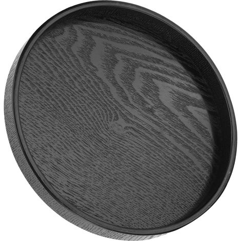 Plateau rond en bois massif pour service thé, café, snacks, repas, assiette de présentation, plateau restaurant 21 cm (1/5)