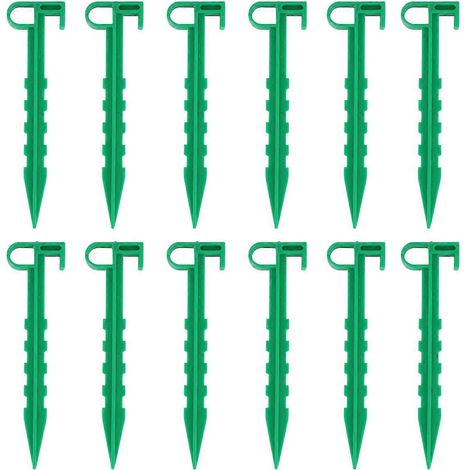 Piquets de tente en plastique, 40 pièces, verts, pour une utilisation en toute sécurité. Outil indispensable pour votre tente. (1/5)