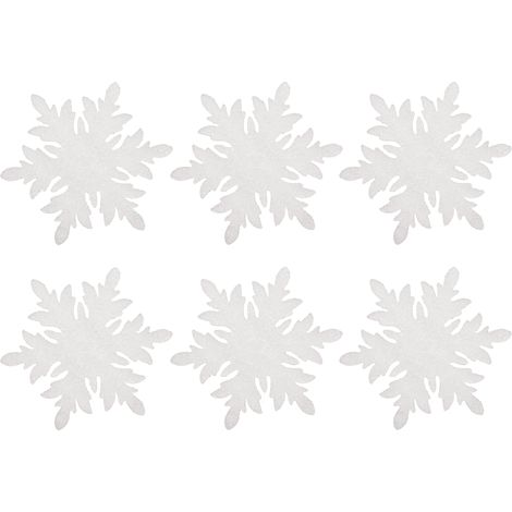 Set di 6 ciondoli a forma di fiocco di neve bianchi, 14 cm (1/3)