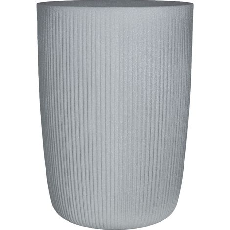 Scheurich Linetto High 54. pot haut/pot de fleurs/pot de plantes. rond. en plastique couleur : Stony Grey. 38.6 cm diamètre. 53.9 cm hauteur. 50 l vol.