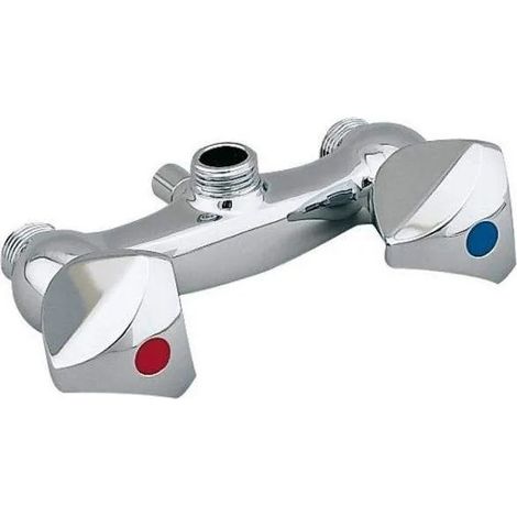 Watts – Mélangeur de douche entraxe 80 mm – Arrivées mâles 15X21 – Tête à clapet – Croisillons en métal pour installation durable