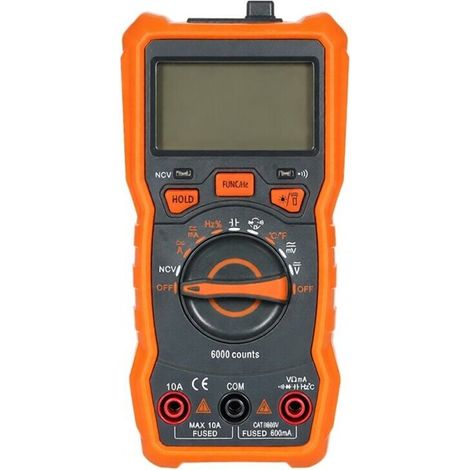 Multimètre numérique RICHMETERS RM113D NCV, 6000 points, sélection automatique de la gamme, mesure de tension AC/DC et de température, lampe torche, rétroéclairage, grand écran et fixation magnétique. (1/5)