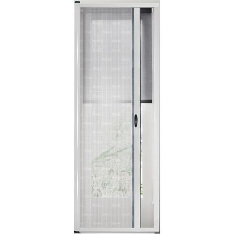 Zanzariera Universale Scorrimento Orizzontale Per Porte Portafinestra Balconi A Rullo Avvolgibile Profilo Riducibile Regolabile Telaio In Alluminio In Kit Fai Da Te 120 x 250 cm Bianco
