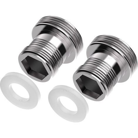 Adaptateur de robinet M18 sur M22 - 2 pièces, adaptateur fileté double pour filetage extérieur M18 et M22 pour aérateur de cuisine filtre à eau (M18-M22) (1/5)