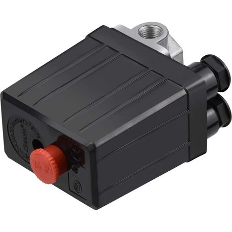 Pressostat de Compresseur d'Air avec 4 Ports 90-125 PSI 240 V Filetage 12 MM (1/4") Commutateur de Pression Vanne de Contrôle Pièces pour Compresseur