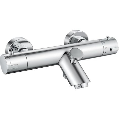 Mitigeur de douche thermostatique rond - Robinet mitigeur de douche apparent - Finition chromée (1/5)