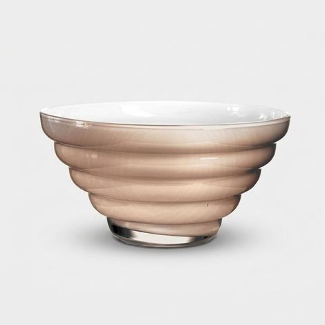 Coppa centrotavola in vetro artigianale Anelli 28 - Fumé multicolor (1/2)