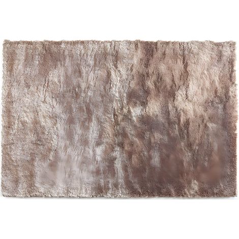 Tappeto shaggy ultra morbido DOLCE Tortora riflesso beige - poliestere - 140 x 200 cm (1/5)