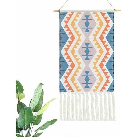 Boho Chic Wall Hanging Tapestry Woven Bohemian Cotton Woven Wall Art Wall Decor for Bedroom Nursery Background-A (1/5)