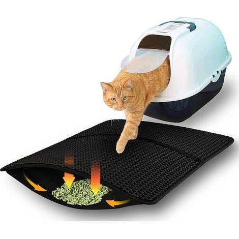 Katzenstreumatte, 30 x 45 cm, wasserdicht, aus ungiftigem EVA-Material, doppellagig, wabenförmig (1/5)