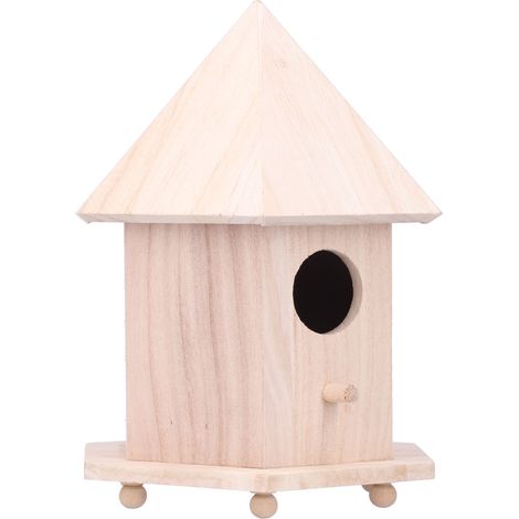 Nichoir en bois avec support pour la décoration de jardin et de terrasse (1/5)