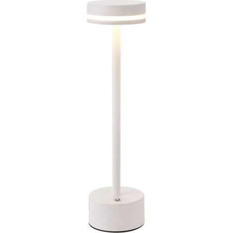 ACKERMAN Lampe de table sans fil LED à piles – Lampe de chevet à intensité variable avec batterie rechargeable USB-C – Lampe tactile blanche – Pour chambre, salle à manger, bureau (1/5)