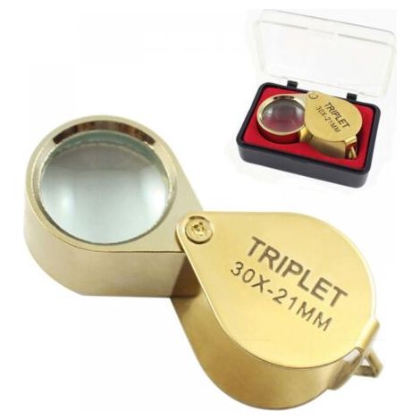 Bijoutier Eye Loupe Verre loupe 30x Loupe avec Boîtier 30x Loupe de Poche Pliable en Verre Loupe Botaniste Loupe Bijoutier 30X Loupe de Poche pour Bijoutier Horloger Lecture de Journal (1/5)