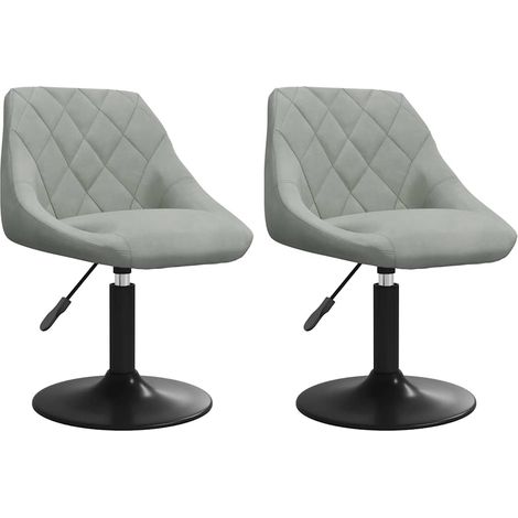 Swivel Dining Chairs 2 pcs Light Grey Velvet vidaXL (1/5)
