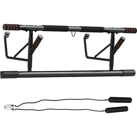 Barre de traction barre traction porte avec bandes de résistance poignées rembourrées 100 x 43 x 27 cm noir (1/5)