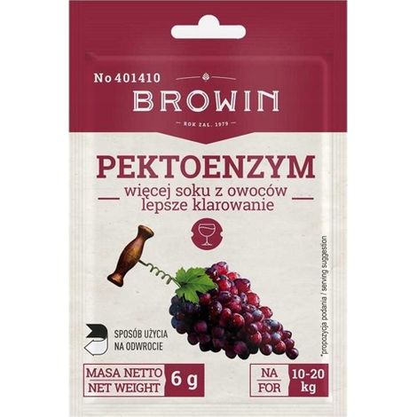 Pectoenzima essiccato per vini e succhi Papidase 10-20 kg 6 g