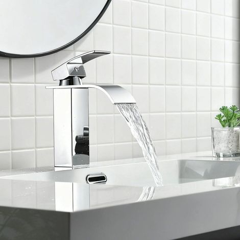 Waschtischarmatur Wasserfall Einhebelmischer Chrom für Bad & Waschbecken