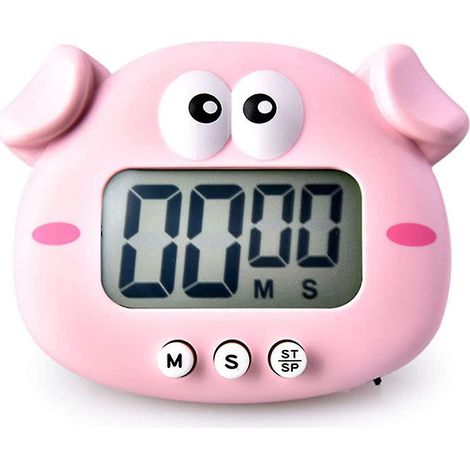 Minuteur de cuisine, minuteur à compte à rebours avec motif animal, numérique magnétique, horloge visuelle avec écran LCD, fixation murale. (1/5)
