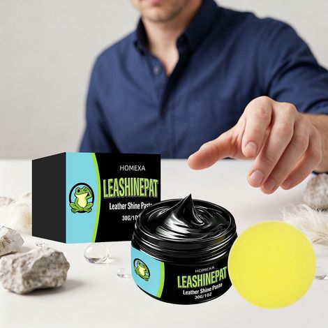 Pâte réparatrice noire pour cuir, idéale pour nettoyer, entretenir et restaurer les sièges intérieurs en cuir de votre voiture - 30 g + éponge (1/5)