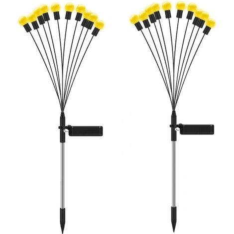 Solarlampenkugeln, Solarlampen, 10 LEDs, 2 Stück, Garten, gelocht, schwingend