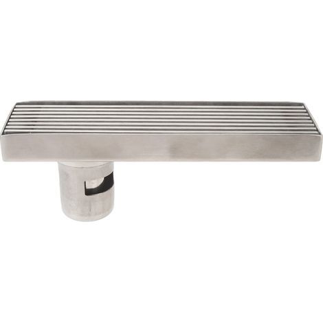 Drain de douche linéaire avec grille, longueur 20 cm, largeur 5,5 cm, sol rectangulaire en acier inoxydable pour tuyau de 2,0 pouces, côté prévention des mauvaises odeurs (1/5)