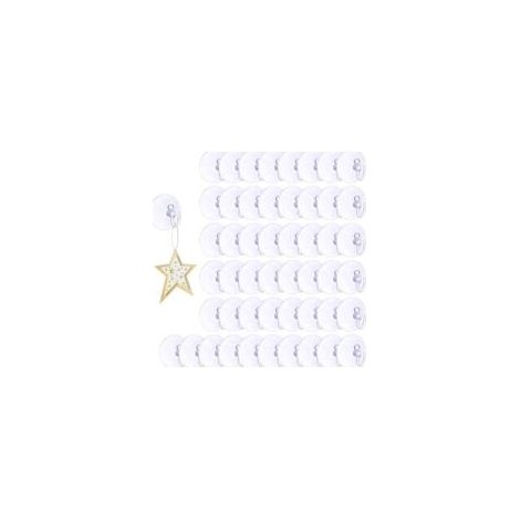 Confezione da 50 ganci a ventosa trasparenti e riutilizzabili, portata 2 kg, per finestre, bagno, cucina, borse, cappotti, ghirlande natalizie.