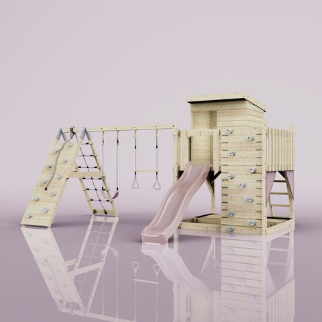 PolarPlay Tour de jeux Frida Rosa 414 x 468 cm Barre de trapèze