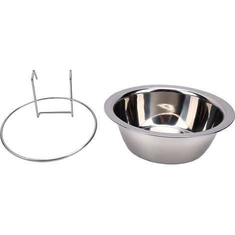 Bols pour chiens en acier inoxydable suspendus pour animaux de compagnie pour cage chenil et caisse nourriture eau diamètre 17 cm (1/5)