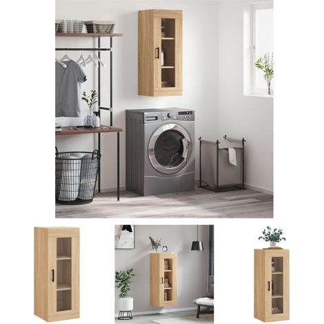 The Living Store Wandschrank Sonoma-Eiche 34,5x34x90 cm -  Sideboards (1/5)