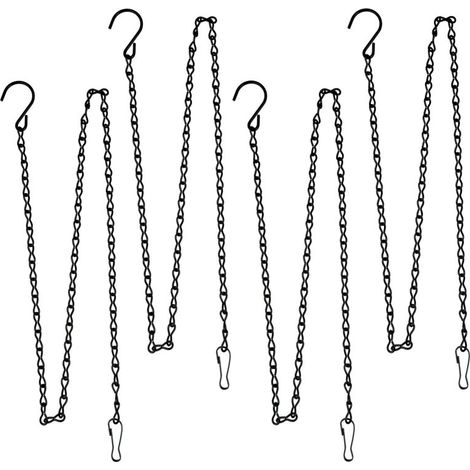 Lot 5 supports suspension 89 cm – Chaînette optionnelle – Pour mangeoires, panneaux, lanternes, carillons – Noir