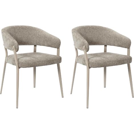 Lot de 2 Fauteuils de Table "Emilia" 78cm Taupe