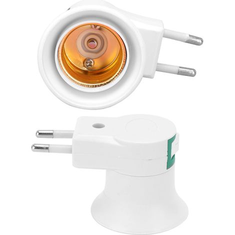 SJLERST 2 pièces douille de lampe E27 sans câble AC 220V Douille de lampe E27 ignifuge avec interrupteur fiche UE pour lampe de cuisine/de garage (1/5)