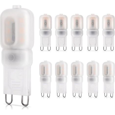 Ampoule LED G9 2W, Équivalent à 20W halogène, 200LM, Lumière blanc chaud 2700K, Non-dimmable, 220-240V, Lot de 10 (1/5)