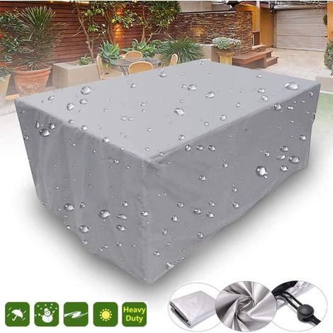 Housse Salon De Jardin, Rectangulaire Tissu Oxford 210D Etanche Protection De La Neige Anti-UV Antipoussiere Bâche ,210x140x80cm (1/4)