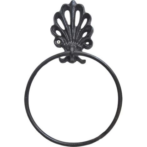 Anneau à Serviette Rétro en Fer Forgé Porte-Serviette Porte-Serviette en Papier Porte-Serviette De Toilette Suspendu Serviette Cintre Salle De Bains Montage Mural Accessoires (1/4)
