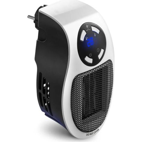 Radiateur soufflant mural compact – 800 W, design minimaliste et silencieux, idéal pour salle de bain ou bureau