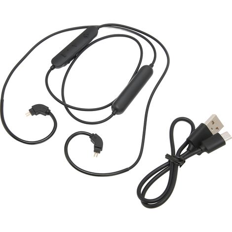 Câble pour écouteurs Bluetooth 2 broches rechargeables, remplacement et mise à niveau des oreillettes sans fil avec micro et contrôle du volume pour Massdrop