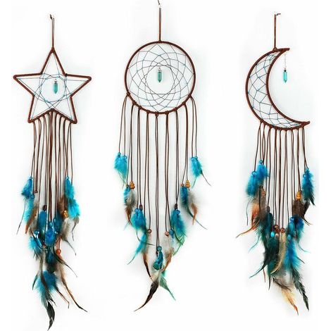 3Pcs Dream Catcher Moon Sun Star Design for Wall Hanging Home Decoration (1/5)