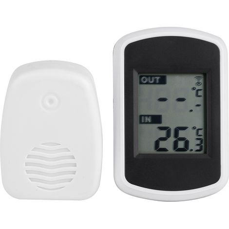 Thermomètre sans fil émetteur + récepteur, mesure de température intérieure et extérieure pour la maison et le bureau. (1/5)