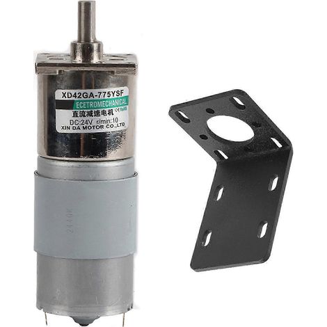 24V DC Getriebemotor XD42GA755, 10 U/min, Permanentmagnet, niedrige Drehzahl, im Uhrzeigersinn/gegen den Uhrzeigersinn, Montagehalterung, Bewegungssteuerung, für DIY-Projekte und Automatisierung. (1/5)